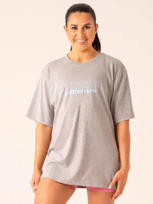 Lifting Club T-Shirt - Grey Marl relaxed fit
