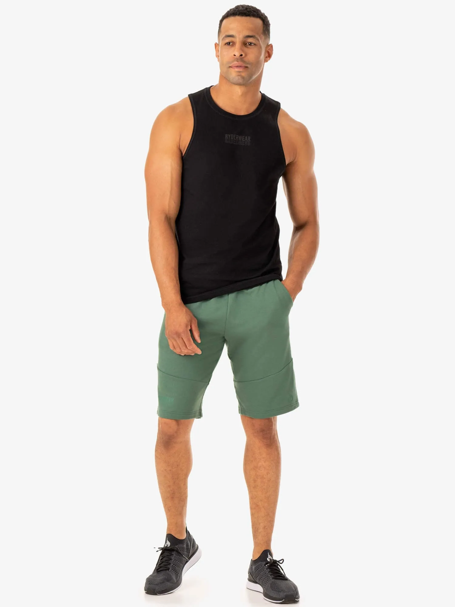 Limitless Track Short - Forest Green soft texture