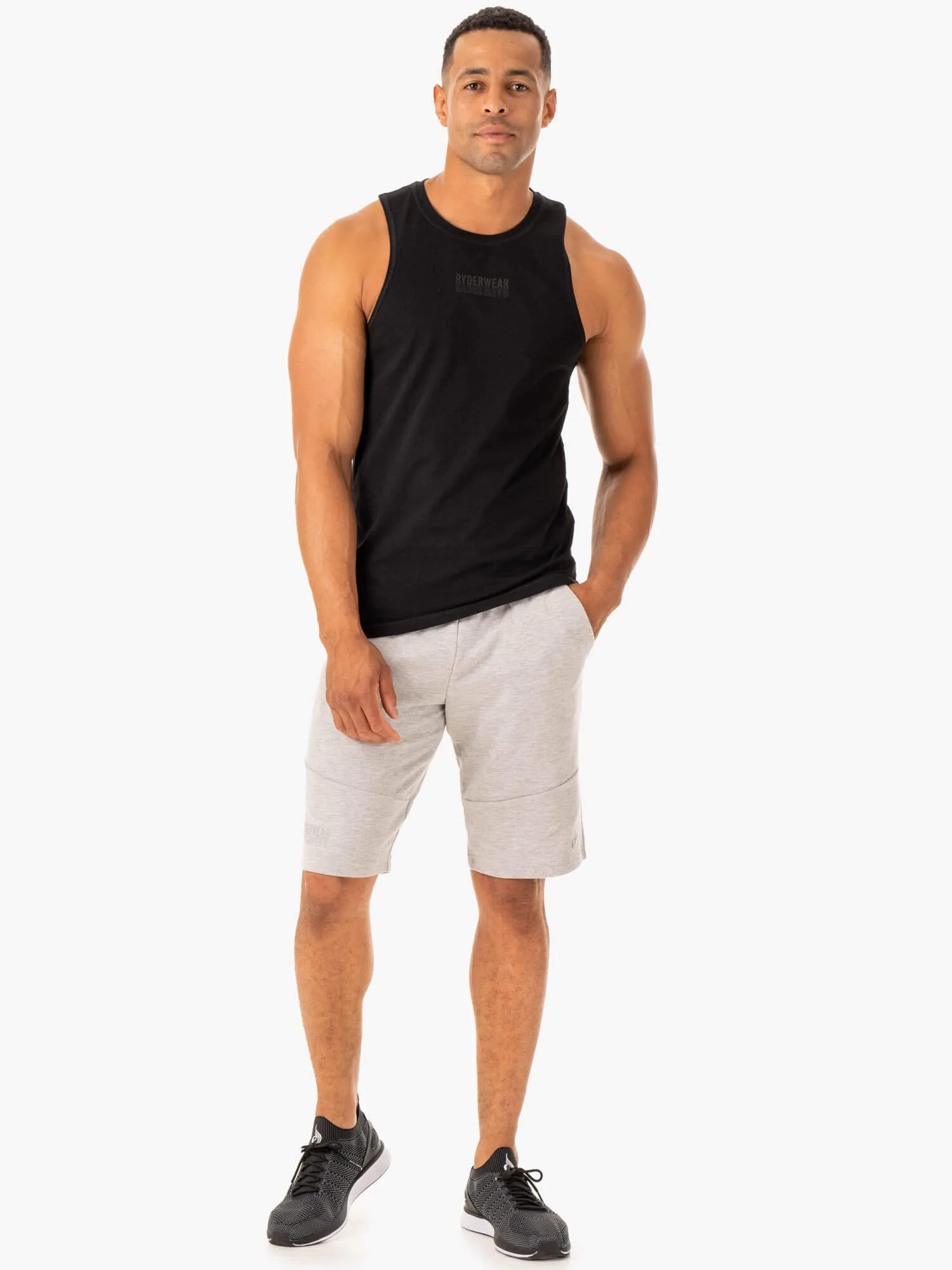 Limitless Track Short - Grey Marl loose fit