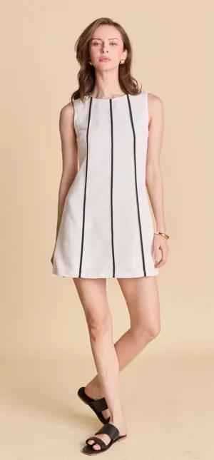 Linen Binded Mini Dress Soft material