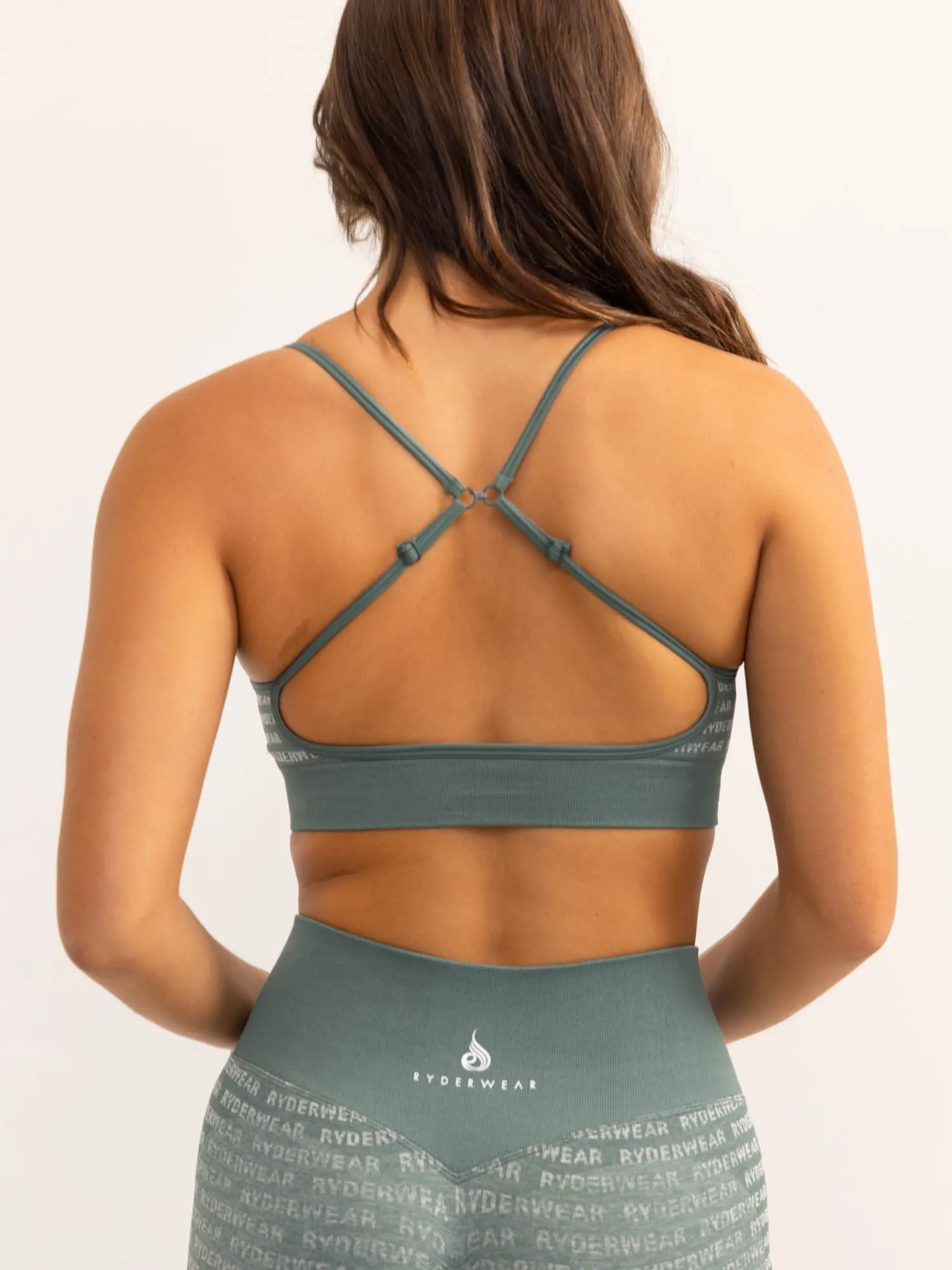 Logo Lux Seamless Sports Bra - Fern Green Performance Wear