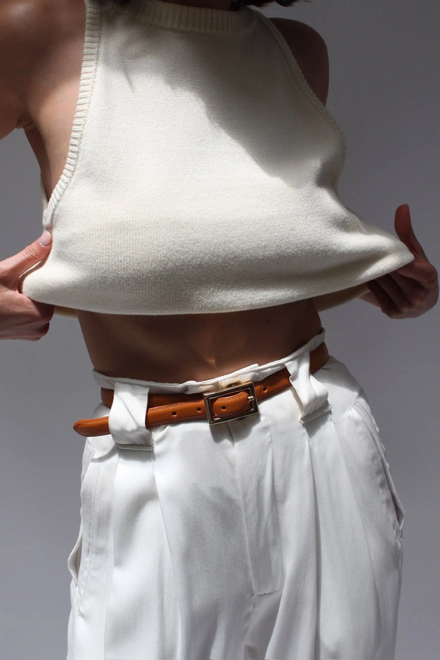 Lois Genuine Leather Belt with Gold Hardware night out