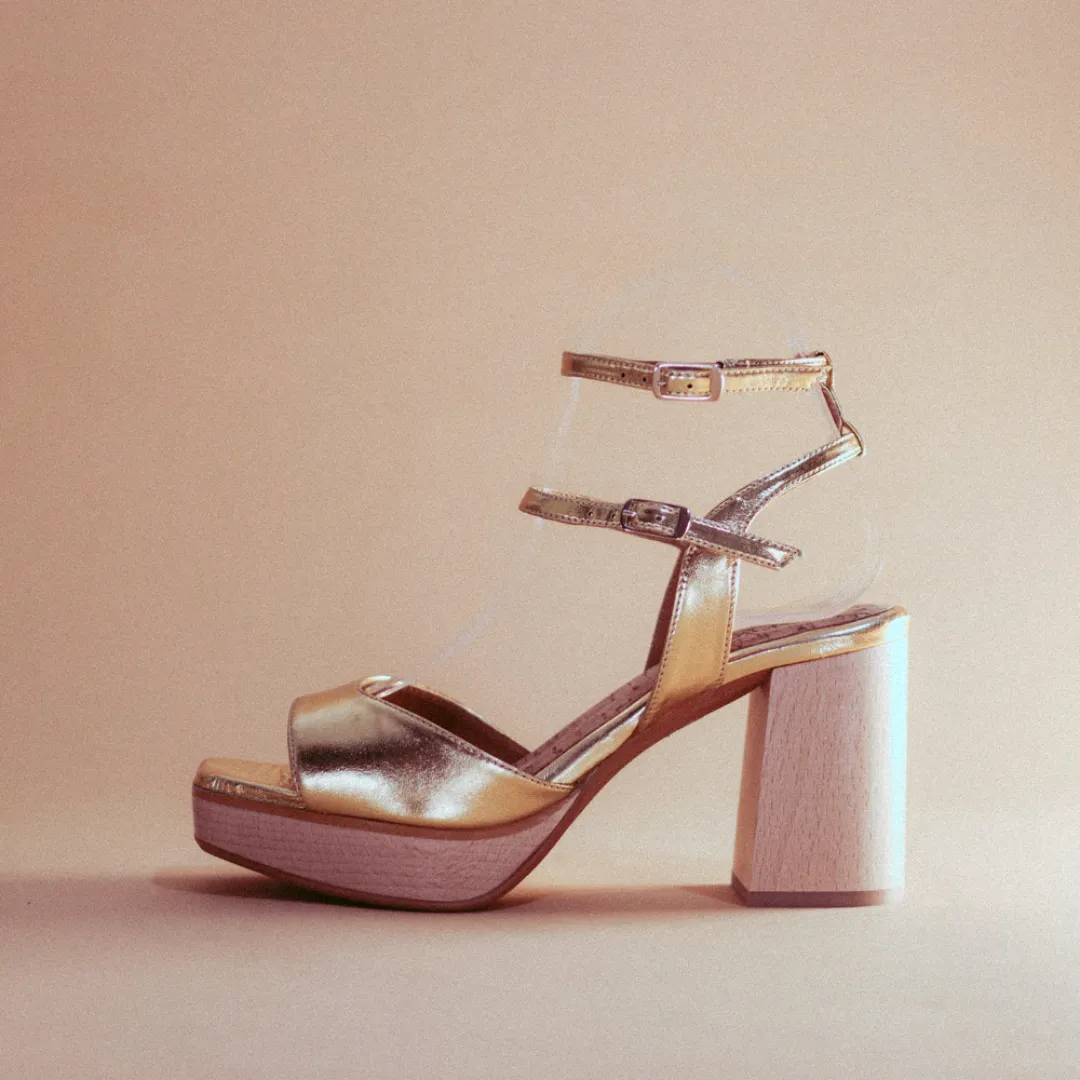 Lola Platform Sandal in Gold from Bhava Bare Touch