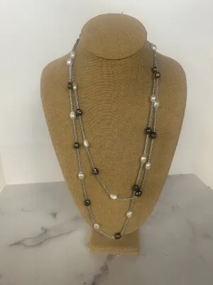 Long Multicolor Pearl Necklace after work