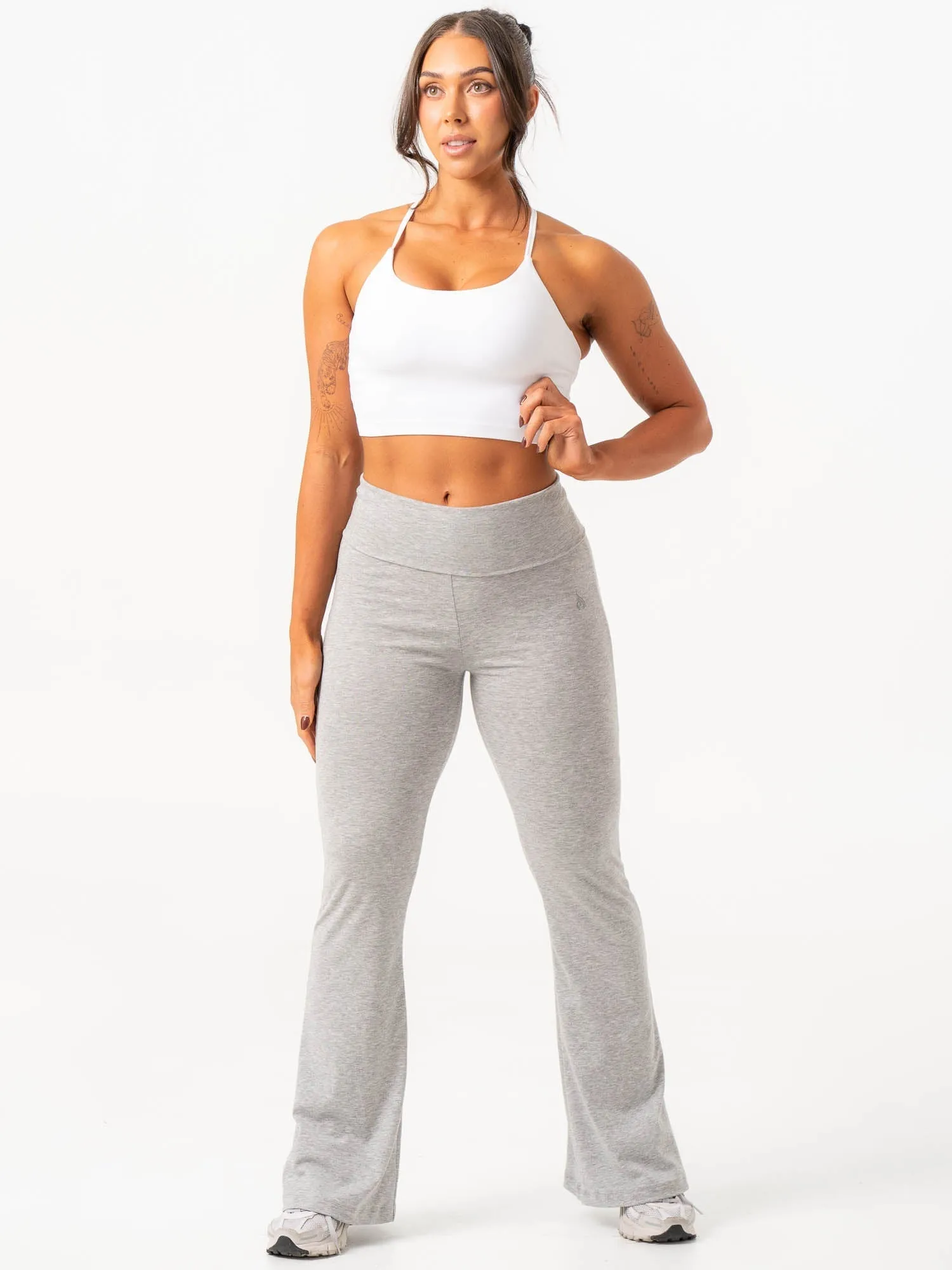 Lounge Jersey Flare Pants - Grey Marl Cozy Layers