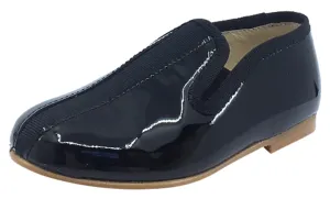 Luccini Boy's and Girl's Slip-On Smoking Loafer, Black Patent city walk