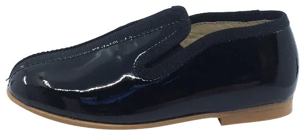 Luccini Boy's and Girl's Slip-On Smoking Loafer, Black Patent dapper touch