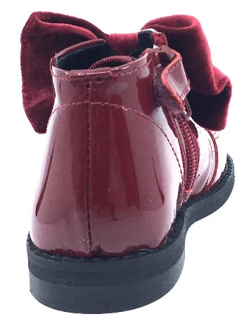 Luccini Girl's Bow Bootie, Burgundy Patent hike mode