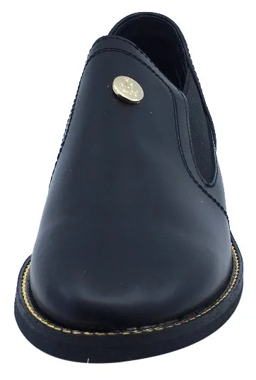 Luccini Girl's Slip-On Black Fashion Booties with Gold Trim minimal look