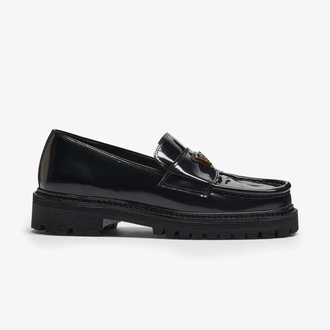 Lulie Patent Loafer in Black from Nskin clean silhouette