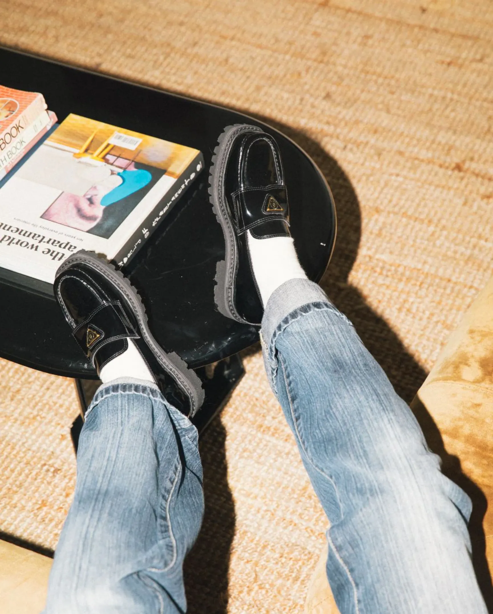 Lulie Patent Loafer in Black from Nskin support edge