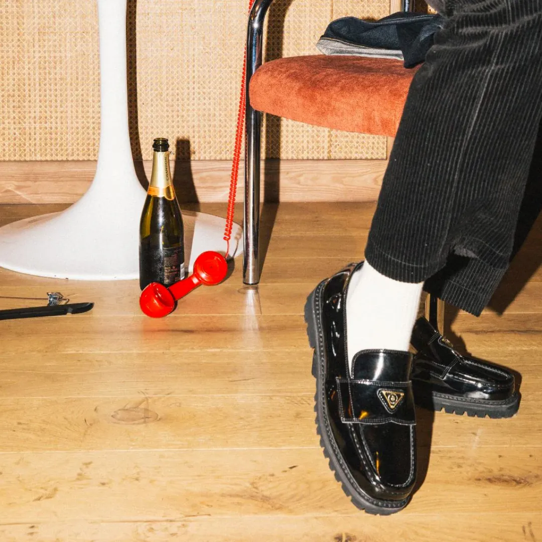 Lulie Patent Loafer in Black from Nskin Stride Control