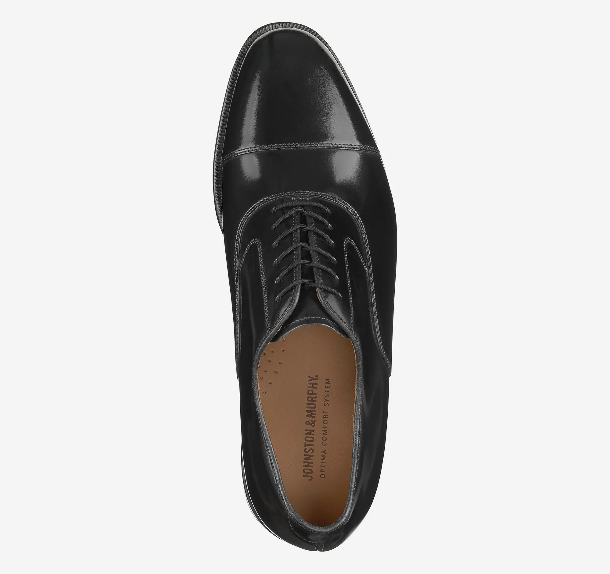 Melton Cap Toe Shoes - Black office wear