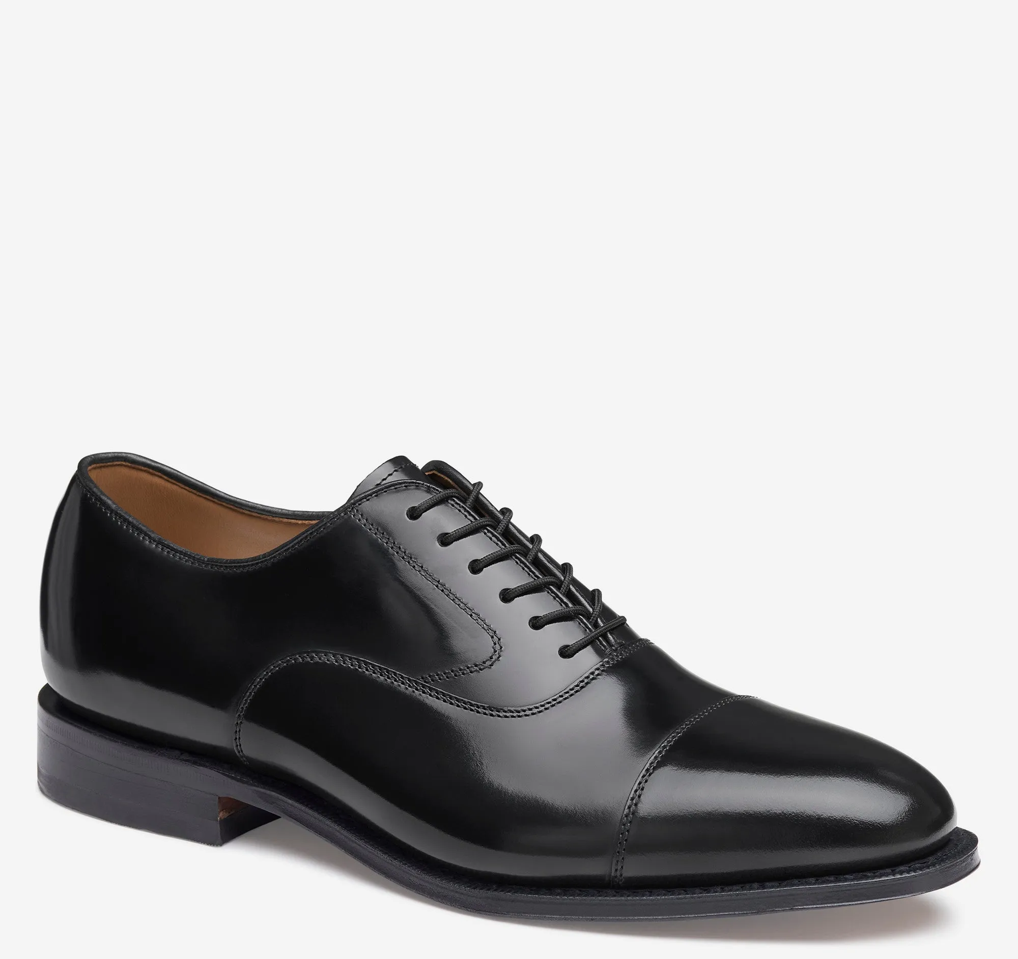 Melton Cap Toe Shoes - Black shape fine