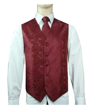Men's 20-1 Microfiber Paisley Vest, Tie & Hanky Wear Flexibility