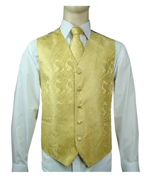 Men's 20-1 Microfiber Paisley Vest, Tie & Hanky Classic Cut