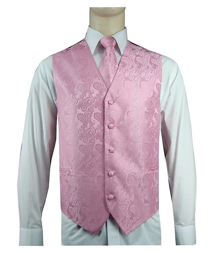 Men's 20-1 Microfiber Paisley Vest, Tie & Hanky Casual Match