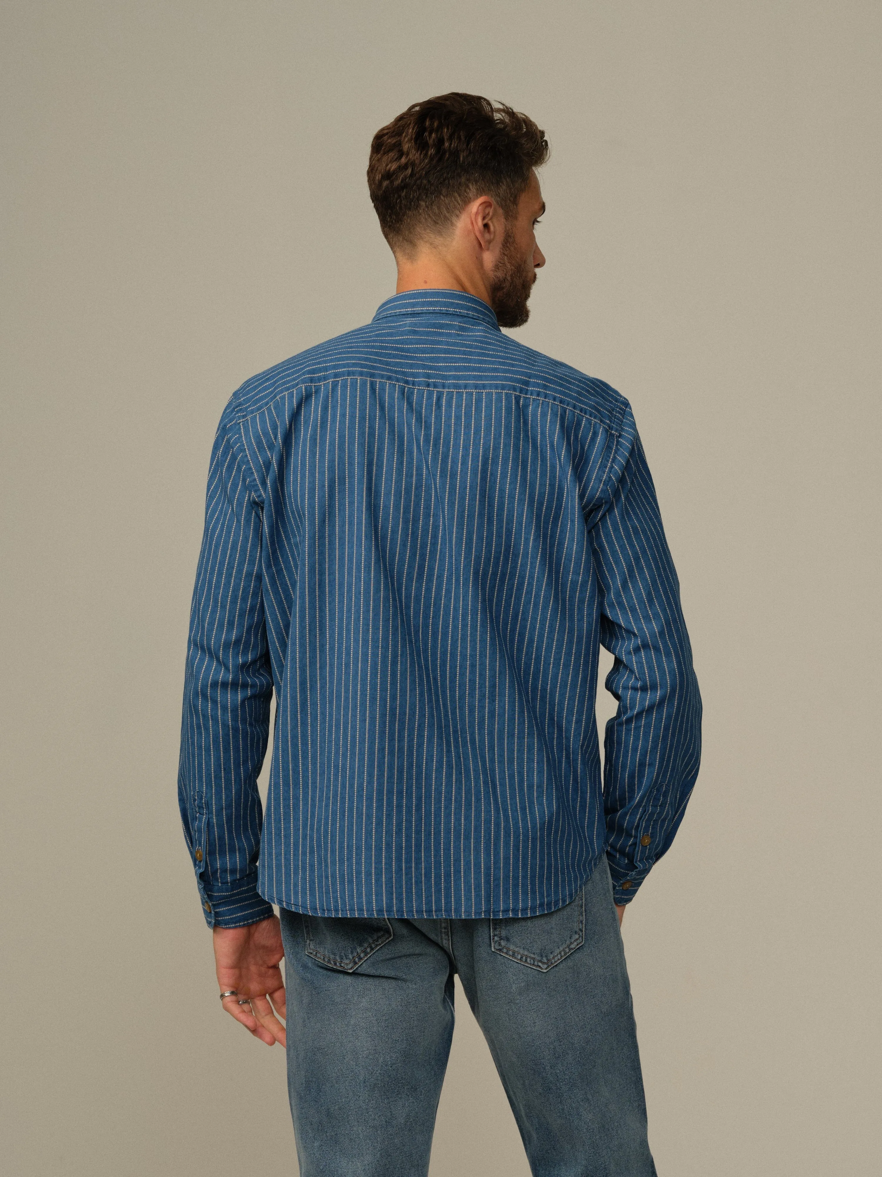 Men's Accord Dot-Dyed Indigo Shirt Youthful energy