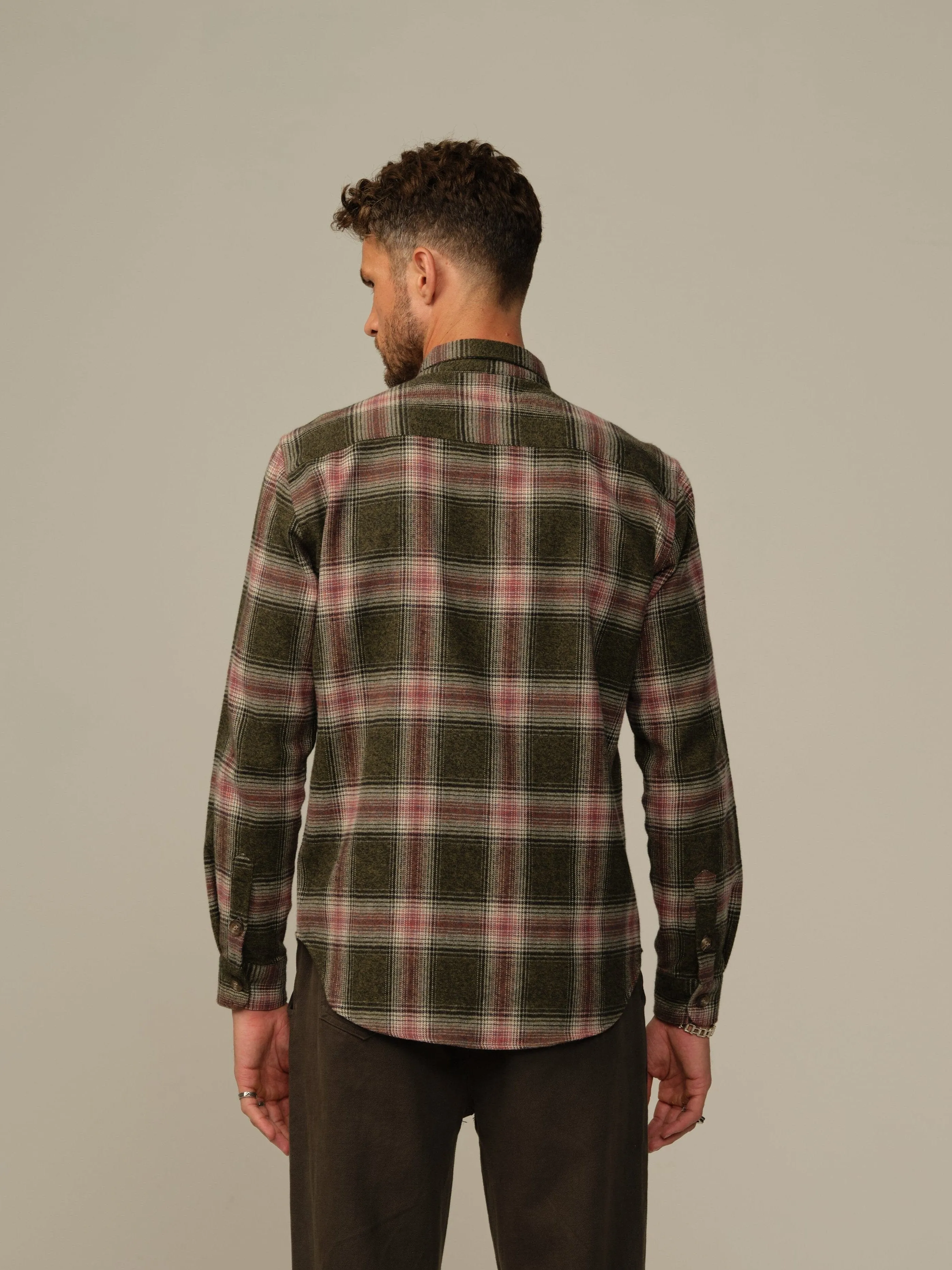 Men's Accord Japanese Cotton Flannel Shirt - Final Sale Solid elegant