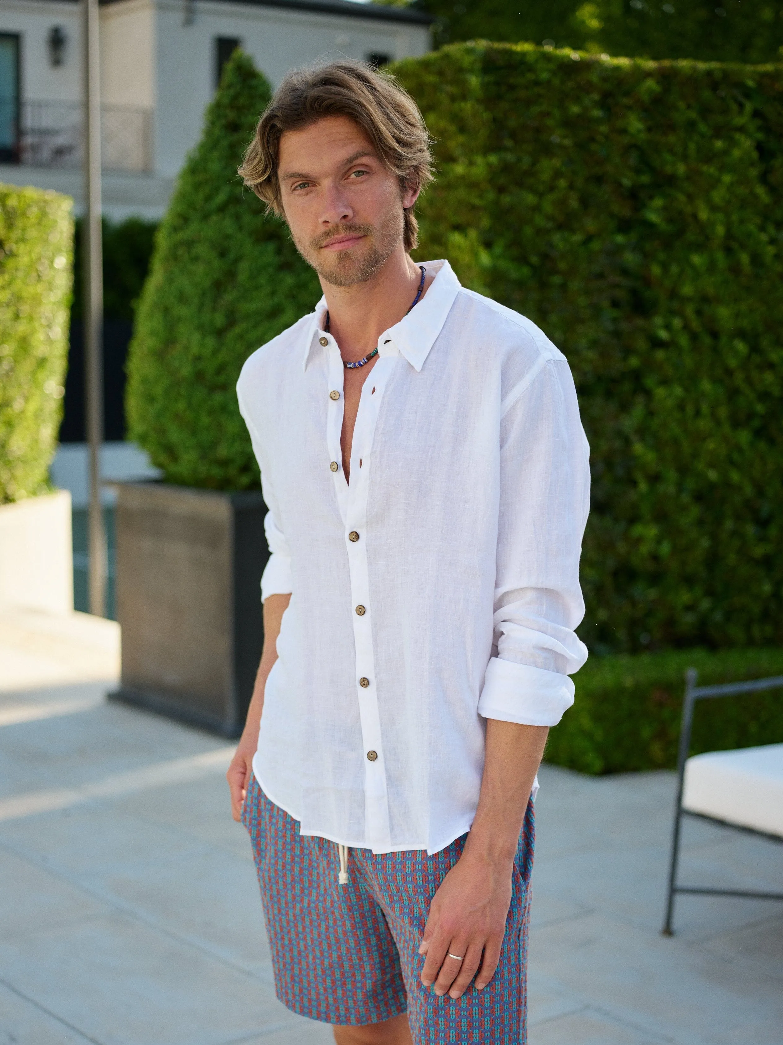 Men's Accord Shirt in Garment Dyed Linen Easy wear