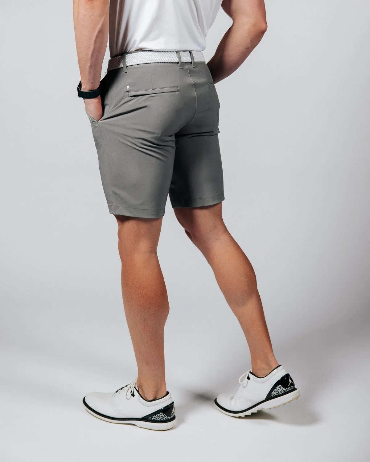 Men's Ash Gray Golf Shorts stretch fabric