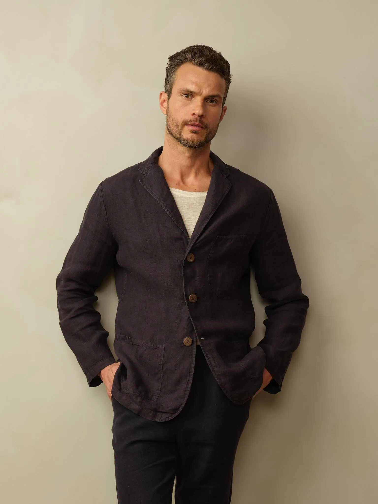Men's Biarritz Unstructured Linen Blazer everyday wear