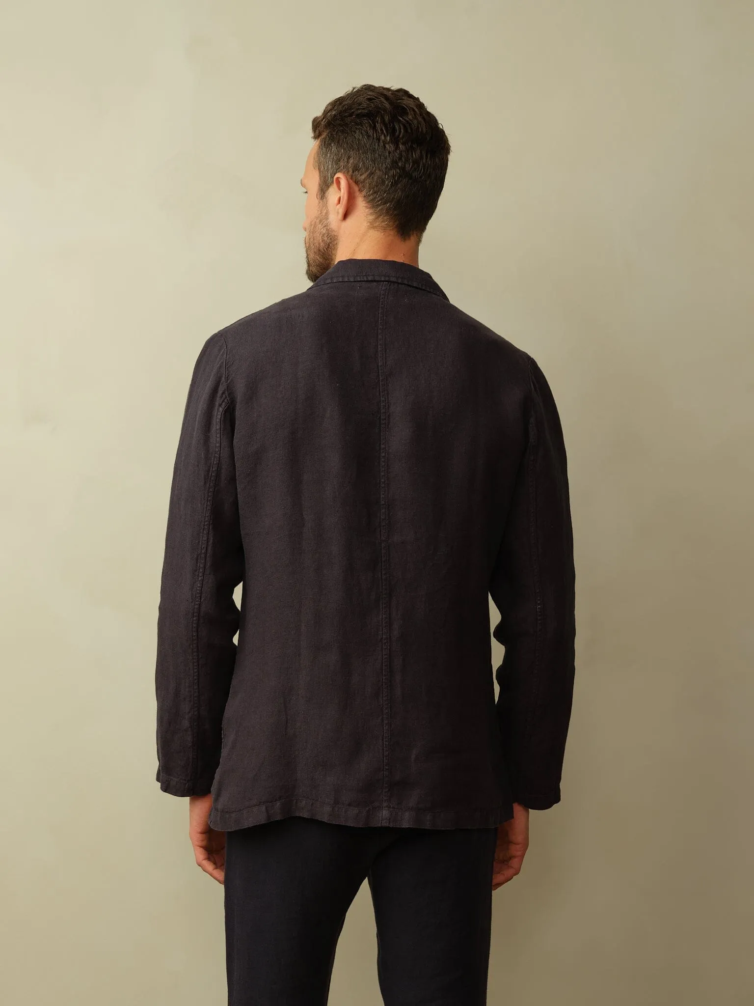 Men's Biarritz Unstructured Linen Blazer soft lining