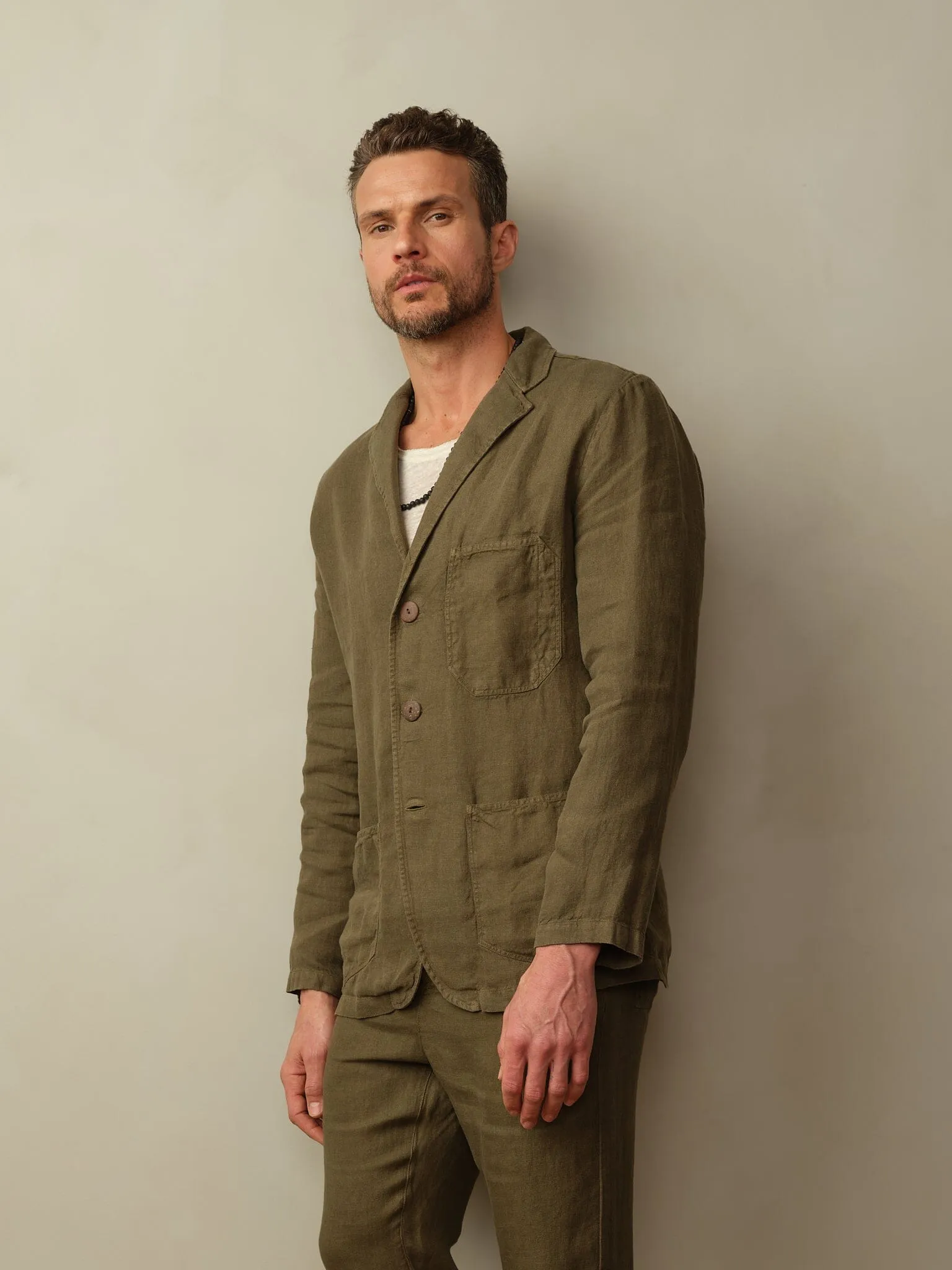 Men's Biarritz Unstructured Linen Blazer everyday style