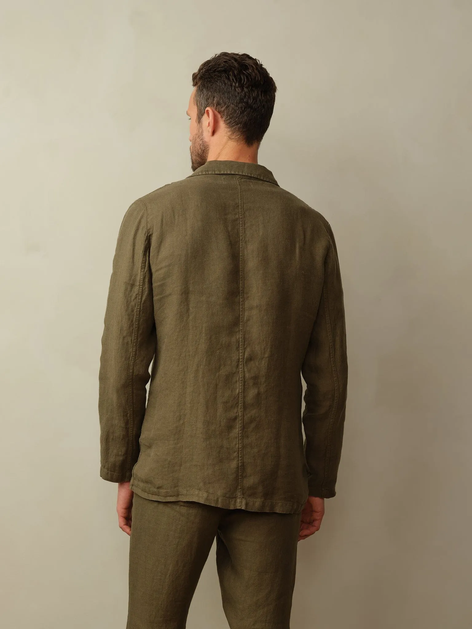 Men's Biarritz Unstructured Linen Blazer winter adventure