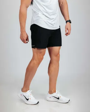 Men's Black Active Shorts w/Liner uv defense