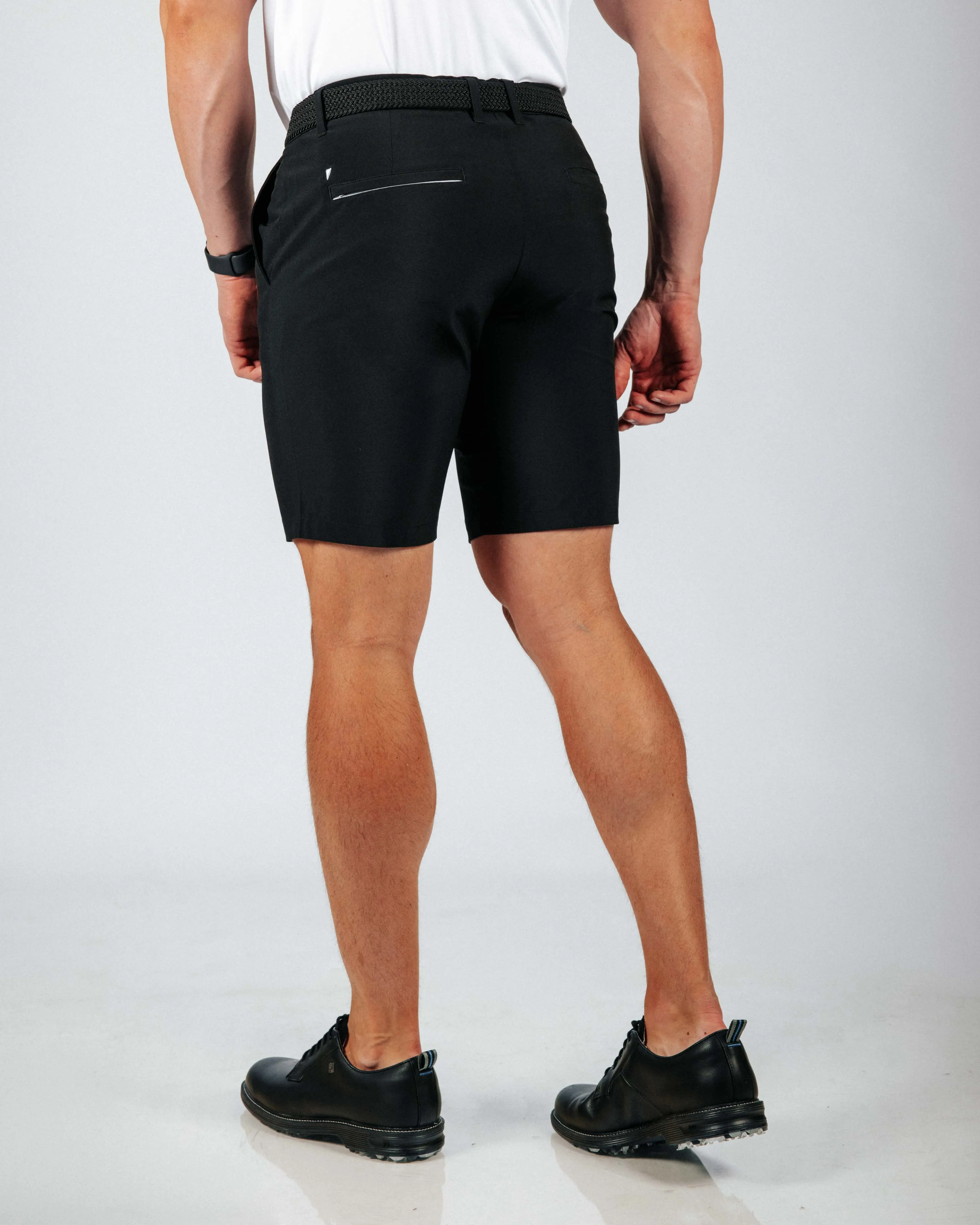 Men's Black Golf Shorts quick-dry fabric