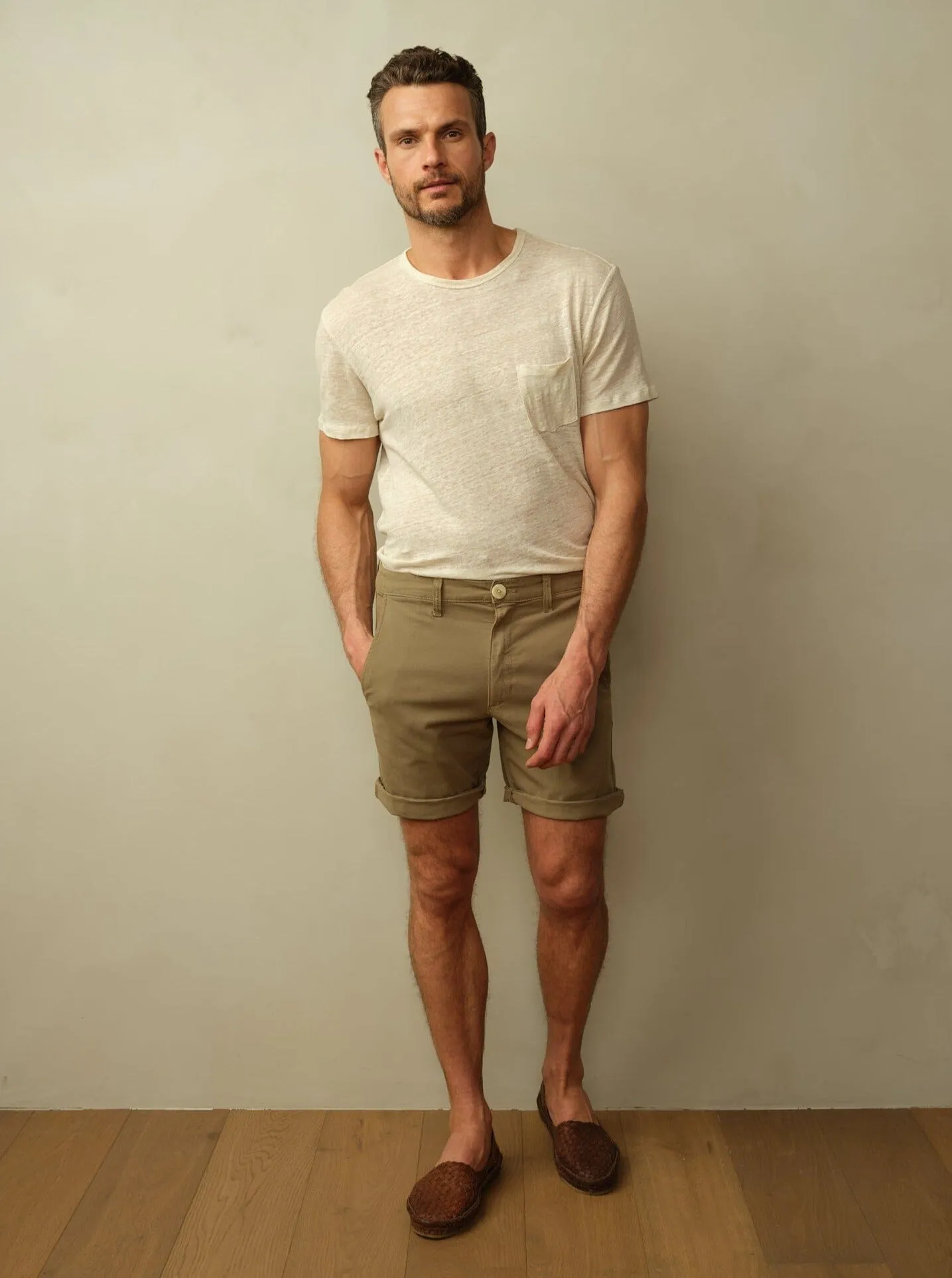 Men's Brooklyn Short in Garment Dyed Japanese Twill lightweight soft