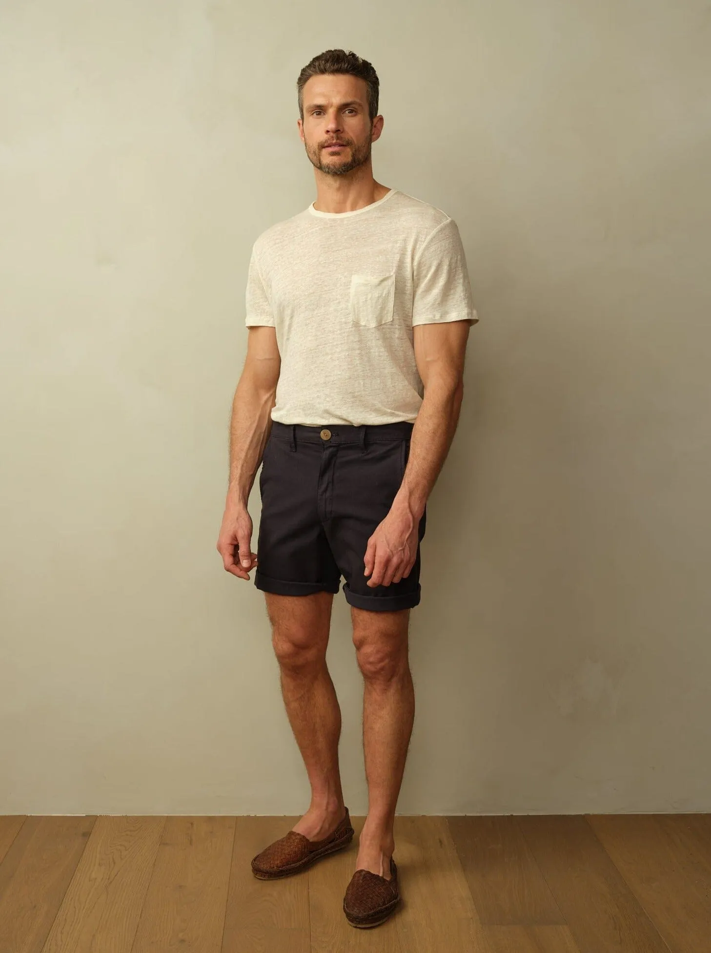 Men's Brooklyn Short in Garment Dyed Japanese Twill sweat wicking