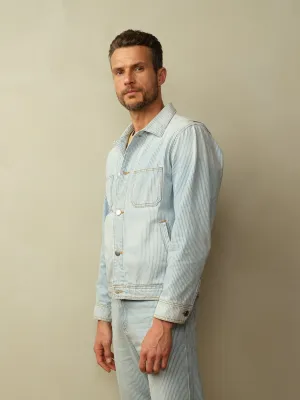 Men's Cody Japanese Denim Railroad Stripe Jacket light insulation