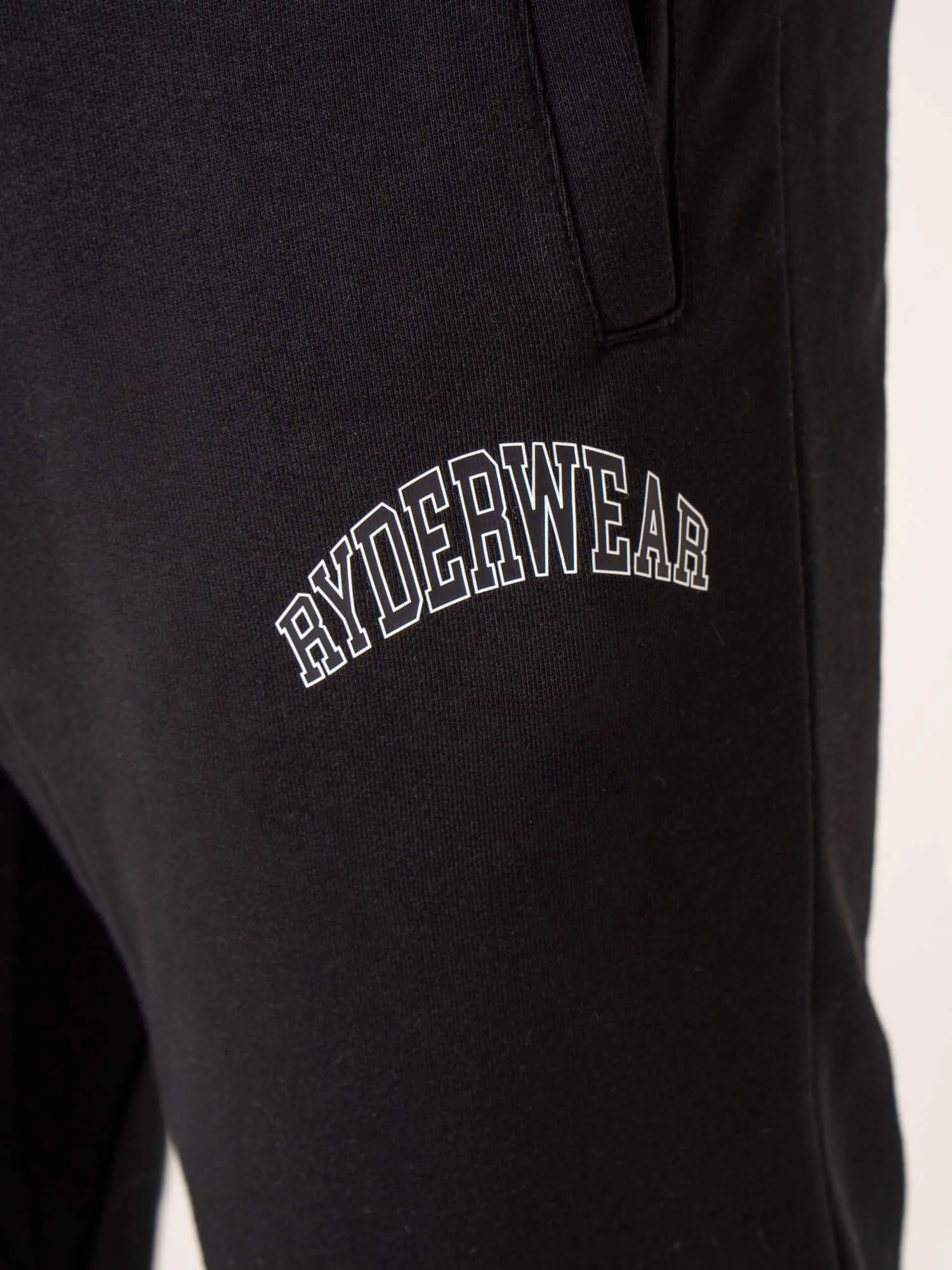 Men's Collegiate Track Pant - Black Stretch Slim