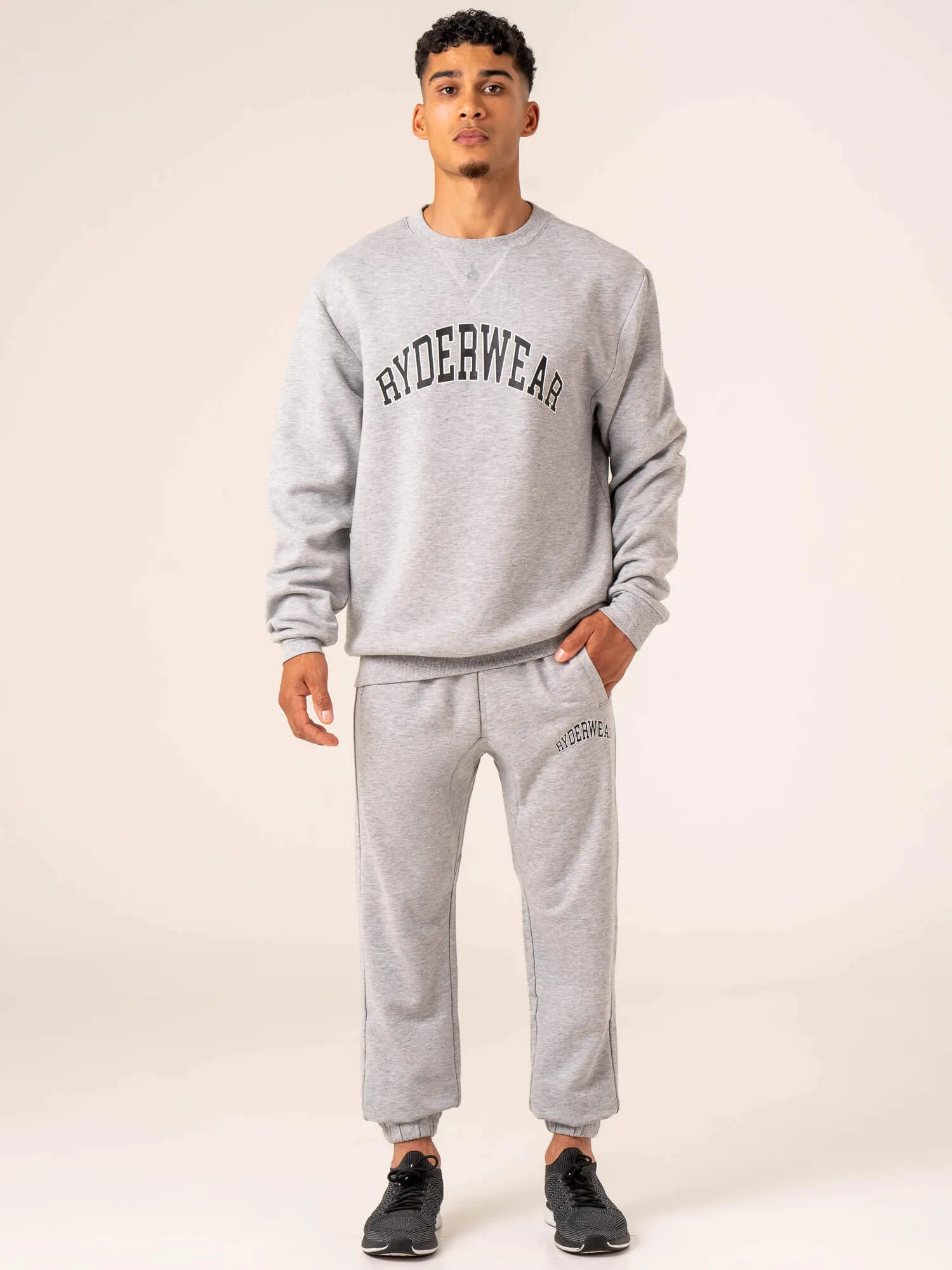 Men's Collegiate Track Pant - Grey Marl Simple Design