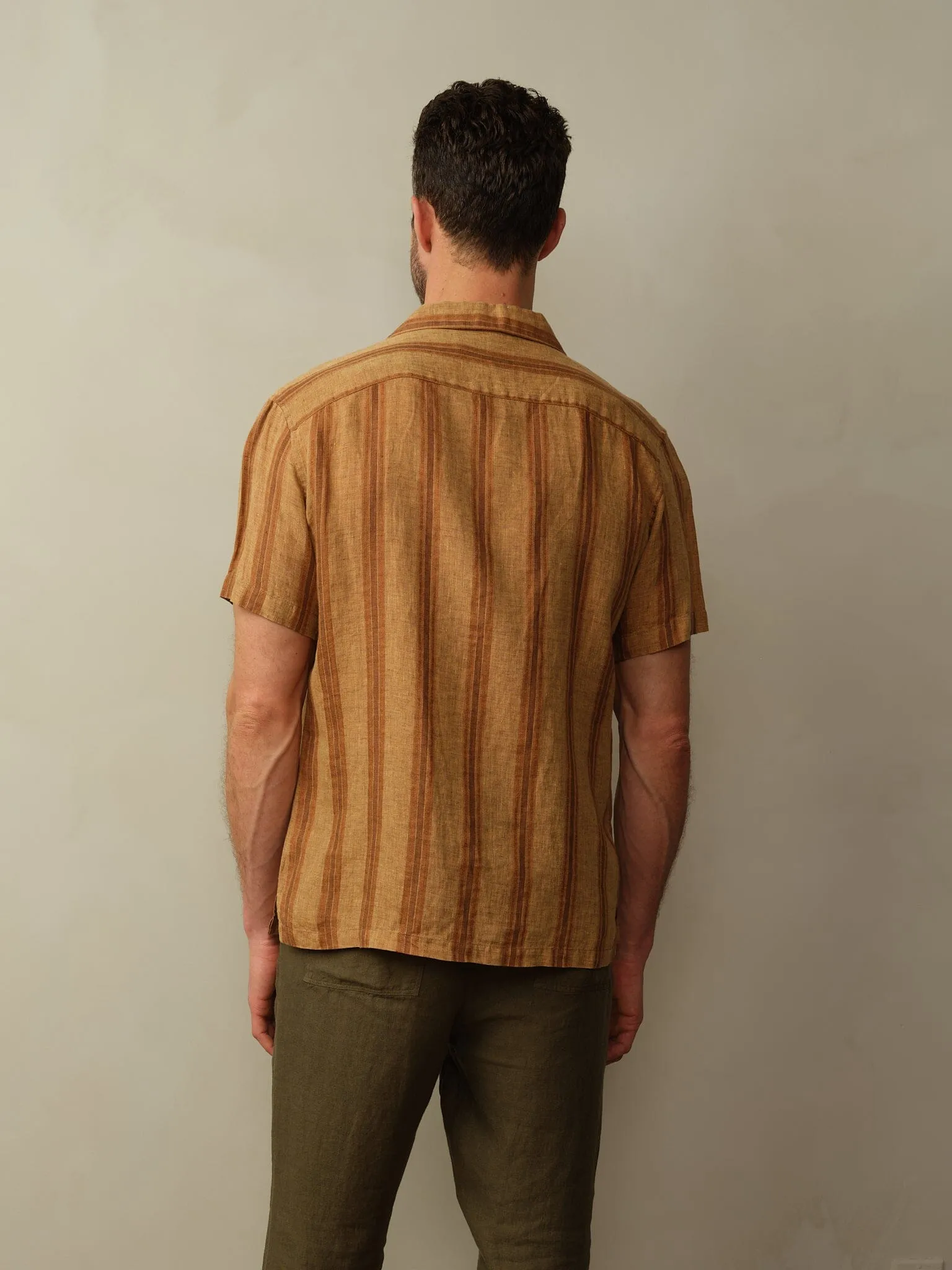 Men's Fez Embroidered Linen S/S Lightweight breathable