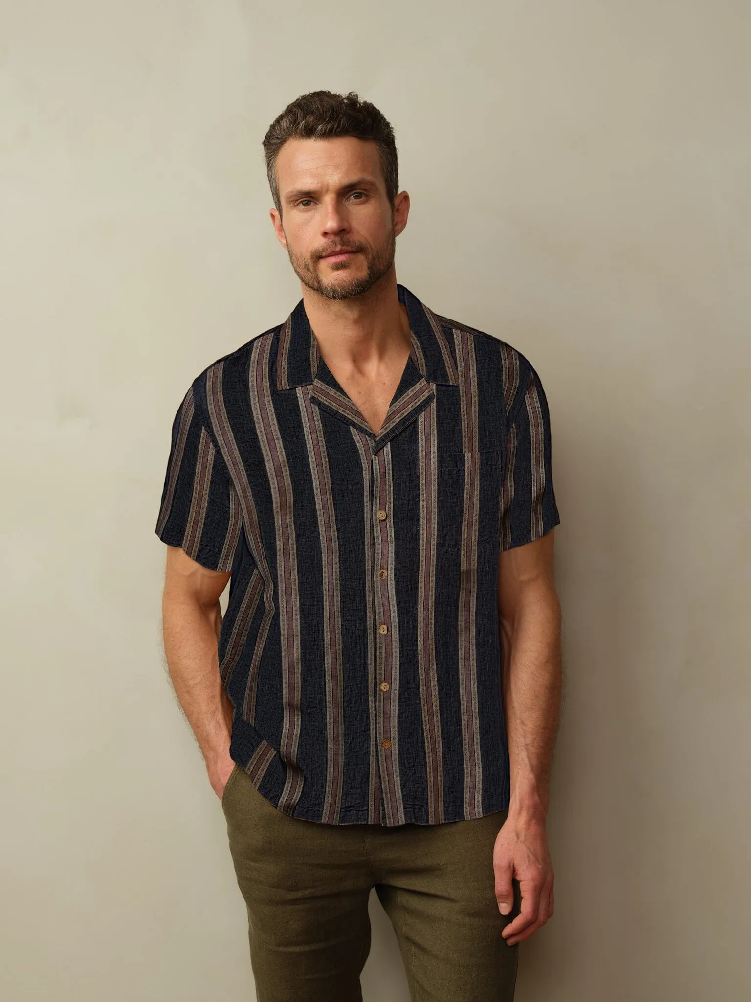 Men's Fez Embroidered Linen S/S Wear protection