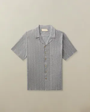 Men's Fez Shirt in Linen Jacquard Leisure sport