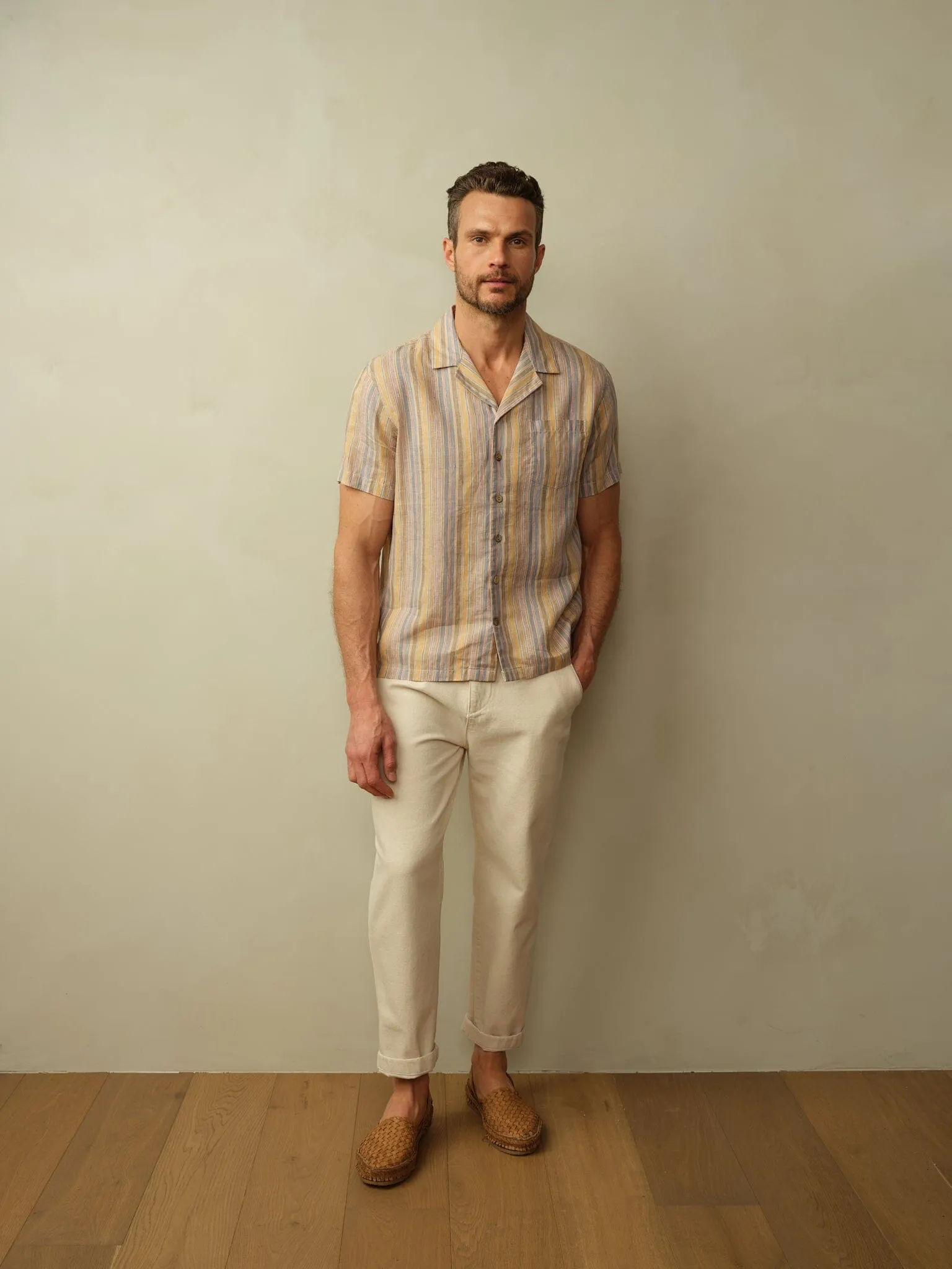 Men's Fez Striped Linen S/S Outdoor adventure