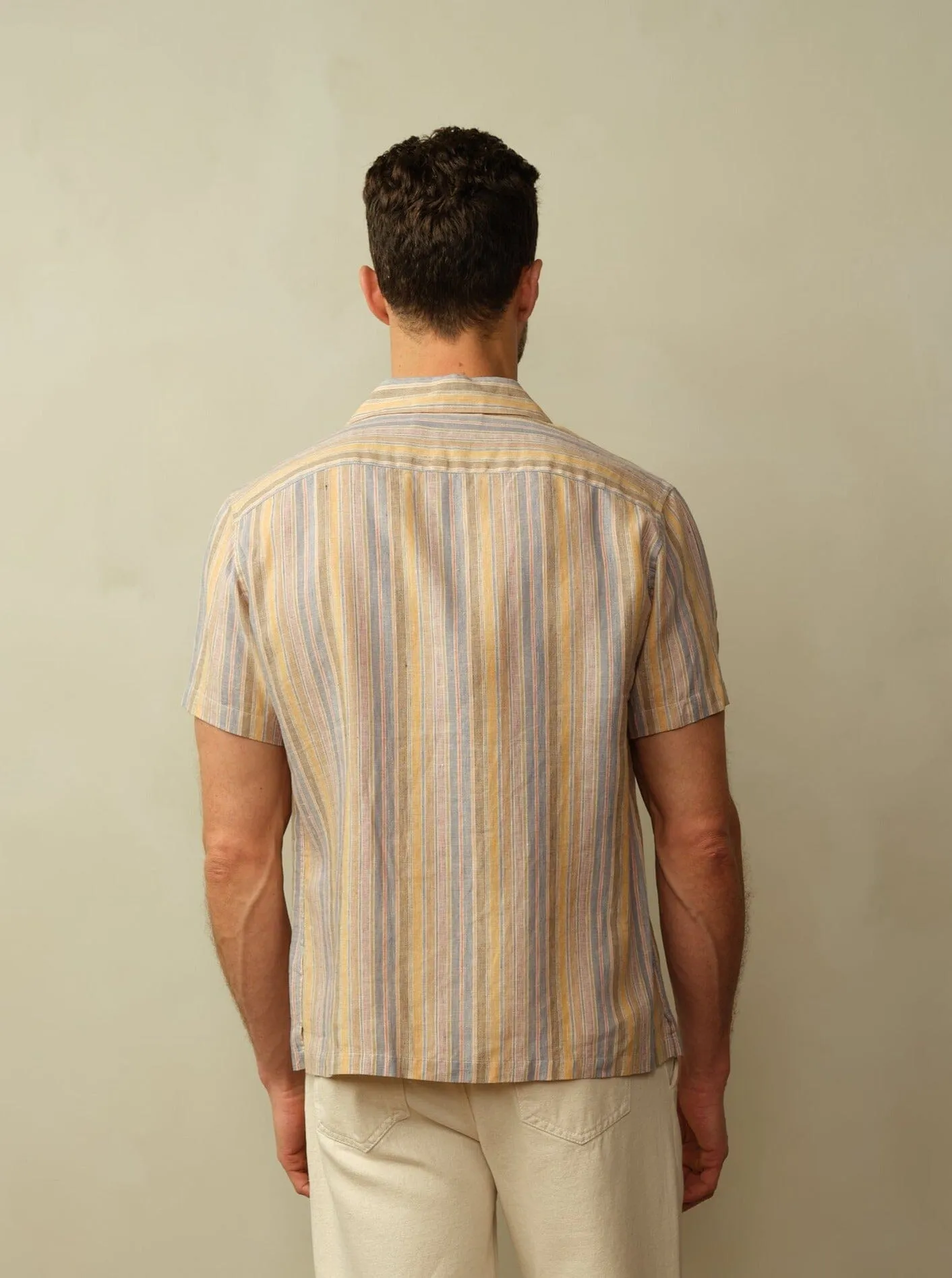 Men's Fez Striped Linen S/S Moisture wicking