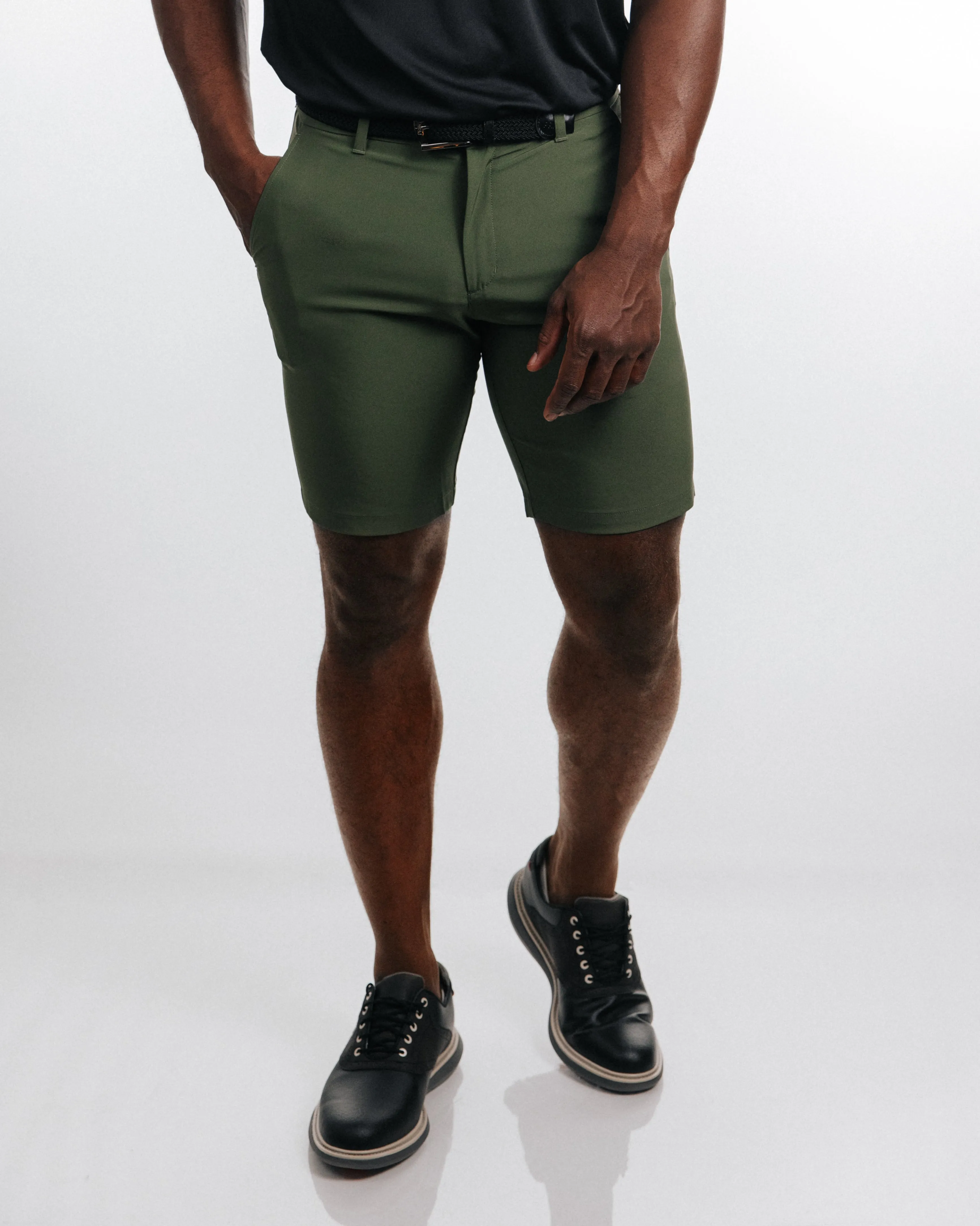 Men's Olive Golf Shorts comfort stretch