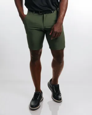 Men's Olive Golf Shorts comfort stretch