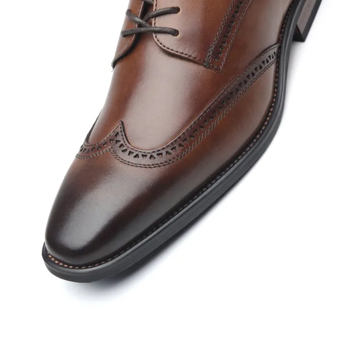 Men's Oxford Wing Tip Navy Leather Dress Shoes - Whisky lightweight feel