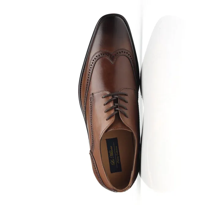 Men's Oxford Wing Tip Navy Leather Dress Shoes - Whisky boardroom style