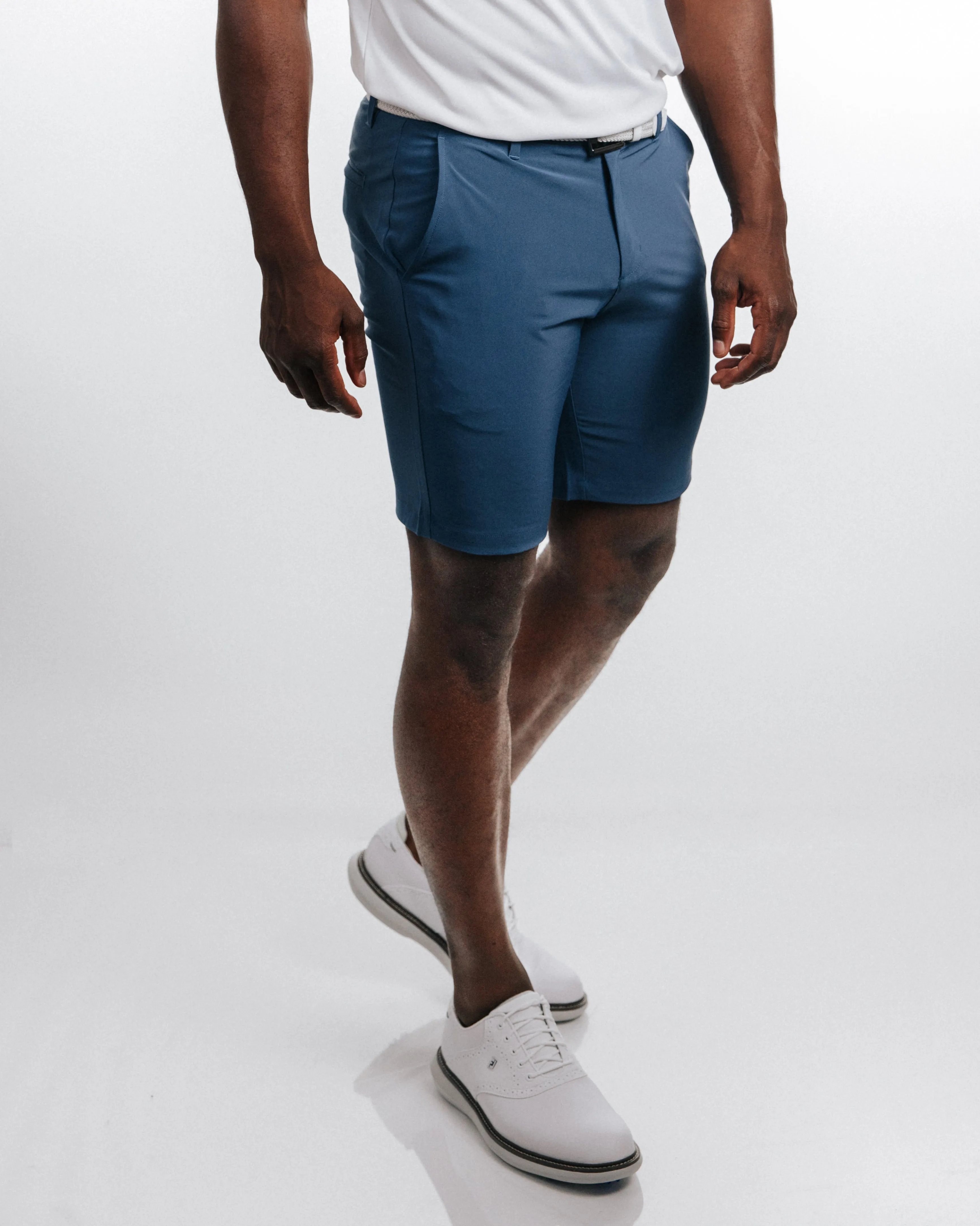 Men's Slate Blue Golf Shorts elastic band