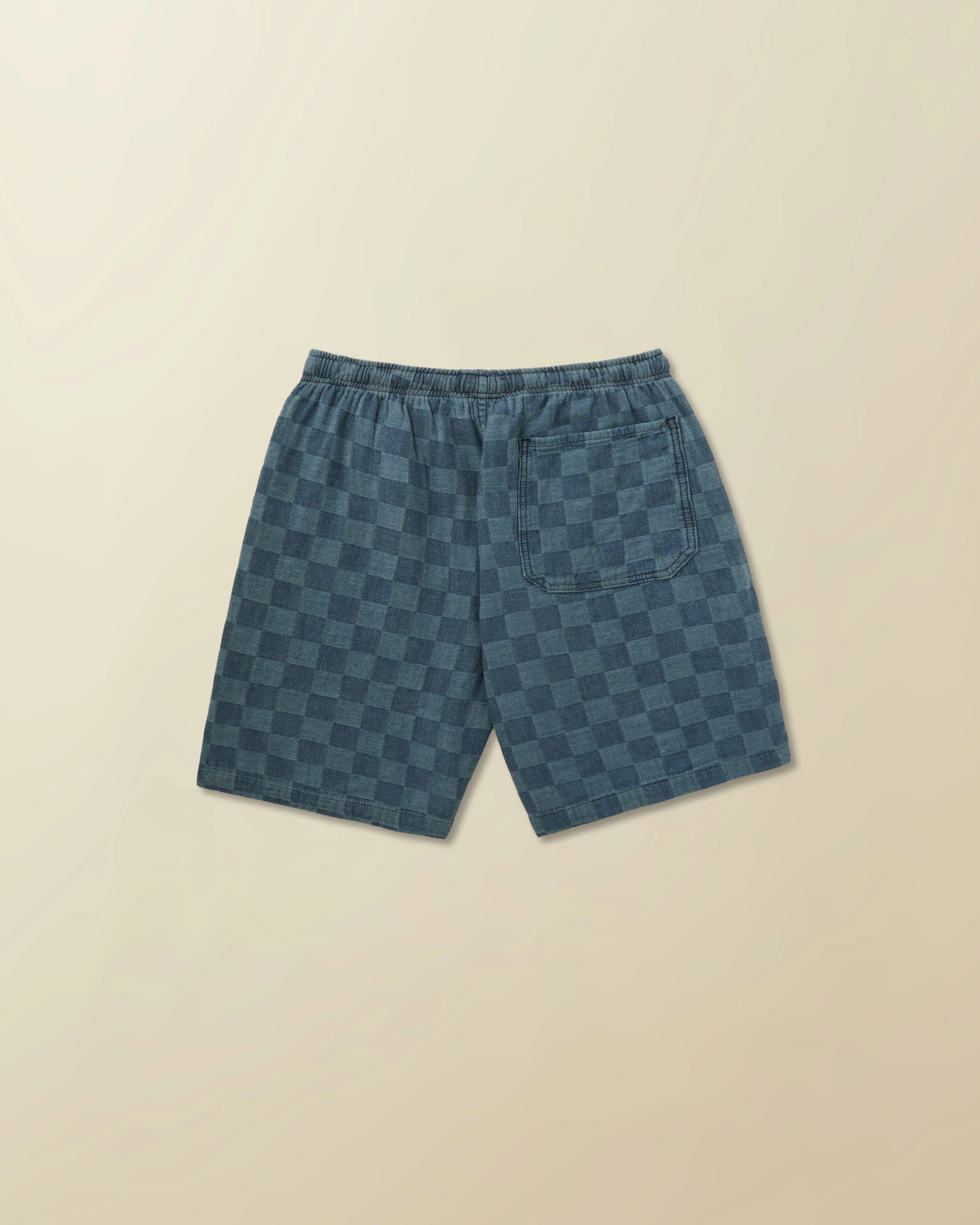 Men's Wharf Drawstring Short in Patchwork Japanese Denim light airy