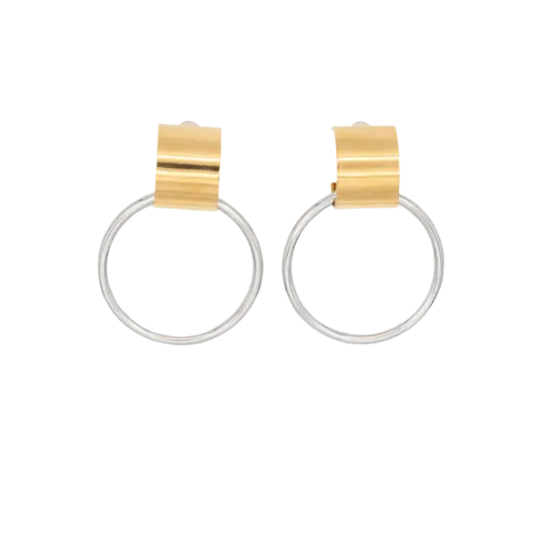 Millie Two Toned Hoops - Gold/Silver poetic tone