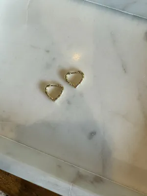 Mini Textured Heart Hoops night out