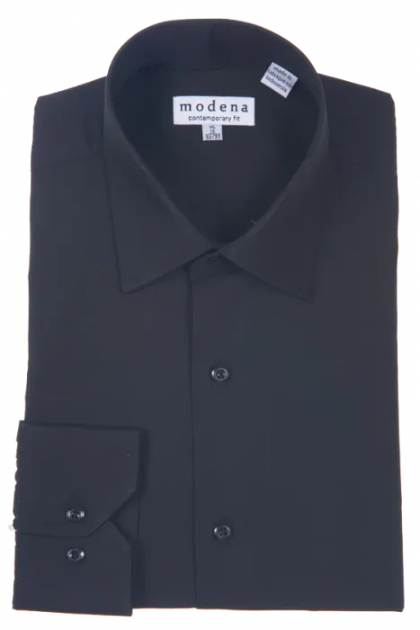 Modena Contemporary Fit Regular Cuff Shirt - M300BS0R - Black Thoughtful design